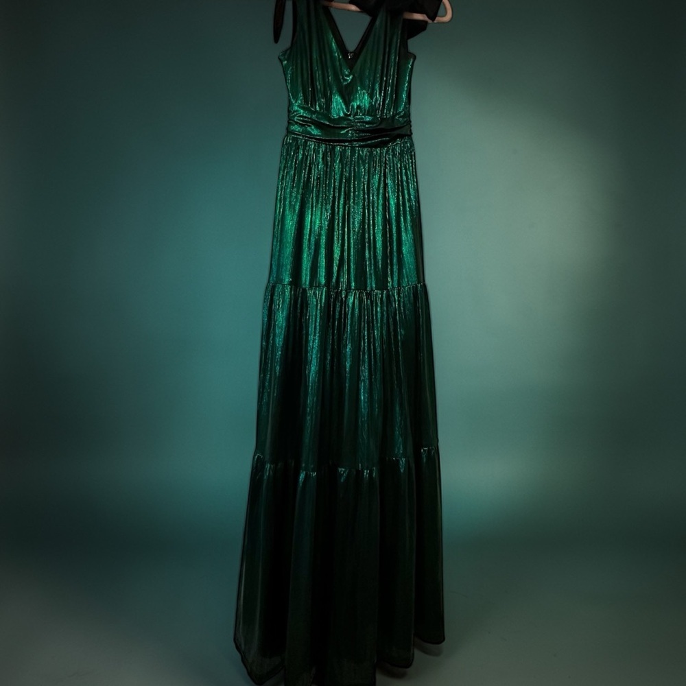 Sugarlips Deep Green V-Neck Prom Dress